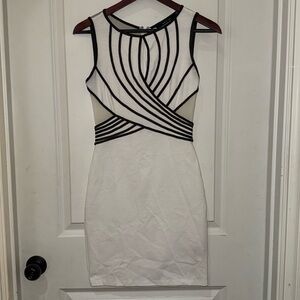 Medium Ark and Co Dress White with Black Stripes and Mesh Back